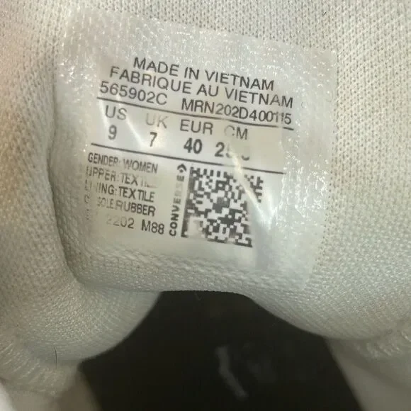 Converse Chuck Taylor Women's 9 All Star Hi Top Platform Sneakers White Lugged - Picture 7 of 9